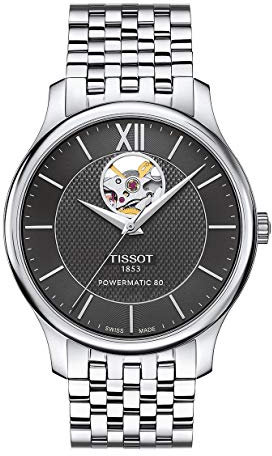 Tissot Herren-Uhren Analog Automatik One Size Silber Edelstahl 32000730