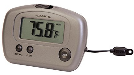AcuRite 00888A3 Indoor/Outdoor Digital Thermometer,Silver,Small