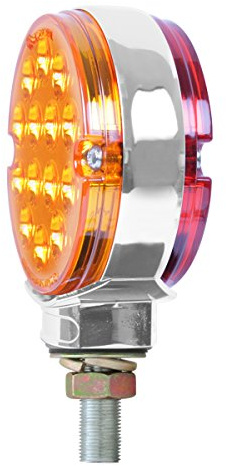 GG Grand General 75190 Amber/Red 3 inches Double Face Pearl LED Pedestal Light, 14 High Power LEDs Per Side, 12V