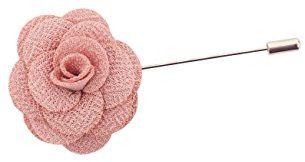 Dobell Mens Cashmere Rose Pink Flower Lapel Pin for Suit, Jacket, Blazer, Wedding Accessory