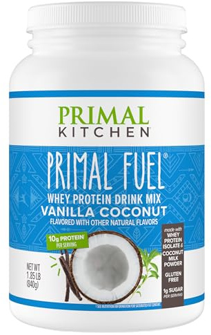 Primal Kitchen Primal Fuel Vanilla Coconut Whey Protein Drink Mix, Gluten and Soy Free, 1.85 Pounds