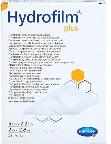 Hydrofilm Plus Transparentverband 5 x 7,2 cm, 5 St. Wundauflagen