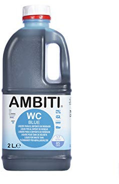 Ambiti | WC Blue | Aditivo para Depósito de Residuos Aguas Negras | Inodoros Portátiles de Autocaravanas, Caravanas y Barcos | Elimina Olores,residuos y Desinfecta | Fragancia Piña Colada (2L)