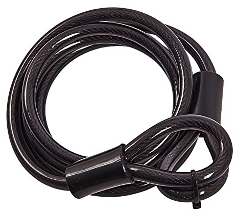 Amtech 1.5m x 8mm Braided Steel Security Cable, PVC Coated with Loop Ends, for Securing Bikes, Tools and Outdoor Equipment.
