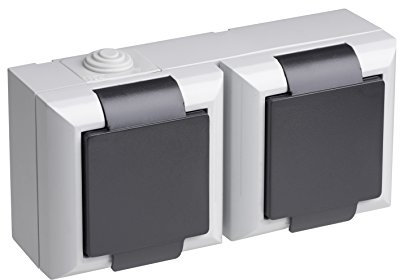 Meister Schutzkontakt-Steckdose 2-fach, Aufputz, waagerecht, IP54, Delta, 7417020