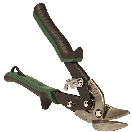 Malco AV7 Offset Aviation Snips (Right Cut- Green Grip) – Power-Fit Ergonomic Hand Grips, Compound Action Sheet Metal Shears, Non-Slip Grip, Hardened Steel Blades