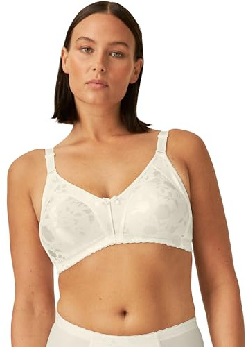 Naturana Minimizer Soft-BH för kvinnor i blommönster 5363 | minskar visuellt kupan med en storlek | Tillverkad i Europa, champagne, 90D