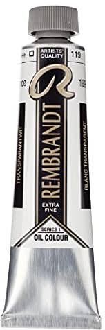 Rembrandt Ölfarbe Tube 40 ml Transparantweiß (Safloröl) 119 (01051192)