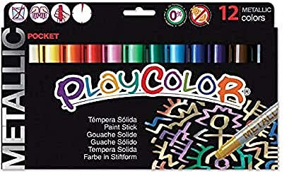 PLAYCOLOR 10131 5 g Metallic Pocket Solid Poster Paint Stick (12 Stück)