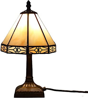 Tiffany-Glas-Tisch-Lampe DANA Dekorations-Stimmungs-Nachtisch-Leuchte