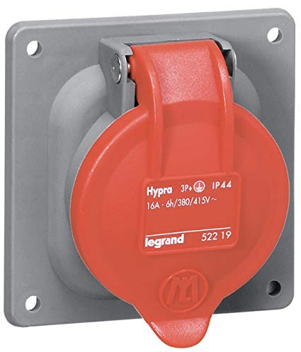 Prise fixe Hypra 63A - 3P+N+T -380V~ à 415V~ - plastique - IP44