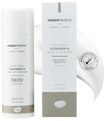Green People Scent Free Cleanser 150ml | Natural & Organic Sensitive Facial Cleanser & Make-Up Remover | Soothing for Sensitive Skin | Paraben Free, Unscented & Ethanol Free | Cruelty Free & Vegan