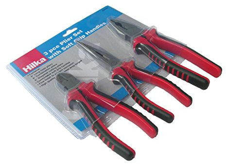 Hilka Tools 26303003 Pliers Set with Soft Grip Handles - Red/Black (3-Piece)