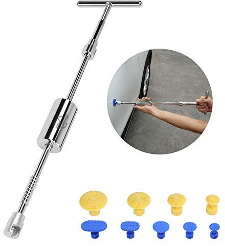 Super PDR Kit de débosselage sans Peinture pour Voiture 10 éléments : Outil en T + Embouts