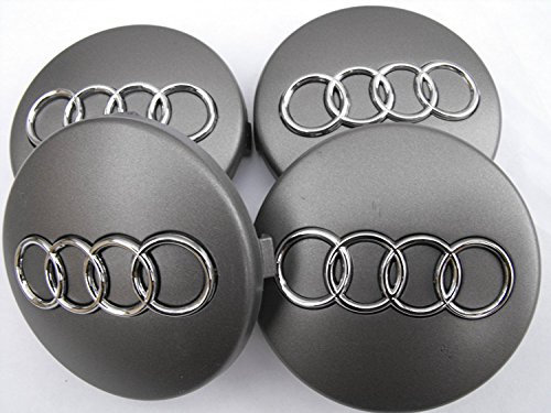 4 copricerchi in lega Audi da 60 mm, colore: argento