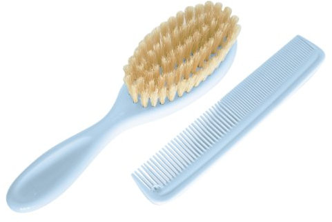 Rotho Babydesign Kamm und Bürste, Naturborsten, Ab 0 Monate, TOP/Bella Bambina, Babybleu Perl (Hellblau), 20059010301