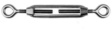 Tenditore in acciaio inox, filettatura M16, con 2 occhielli, AISI316