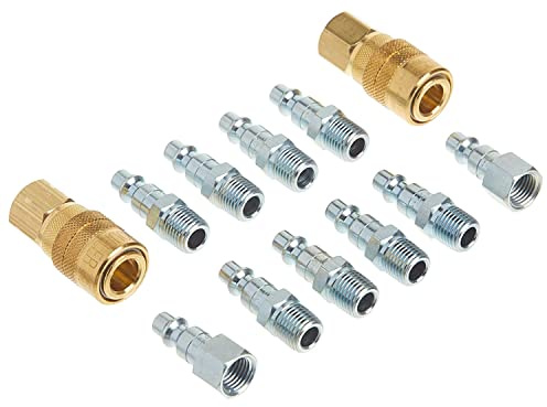 Milton (S-210) 1/4 NPT M-Style Coupler and Plug Kit, (12-Piece)