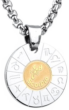 COPAUL Collana in Acciaio Inox Scorpione Ciondolo Zodiacale per Uomini e Donne
