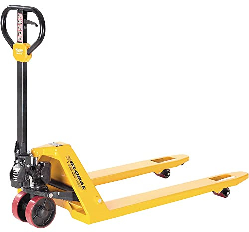 Global Industrial Manual Pallet Truck, 5500 Lb. Capacity, 21 W x 48 L Forks, Industrial Duty Narrow Forks Pallet Jack for Warehouse, Manufacturing and Retail