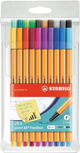 STABILO - Fineliner - point 88-20er Pack - mit 20 verschiedenen Farben