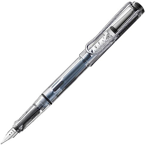 Lamy safari vista Füller - Füllhalter mit ergonomischem Griff & schwarzer Stahlfeder in Strichbreite M - robuster ASA-Kunststoff - inkl. Tintenpatrone T 10 blau - Rechtshänder