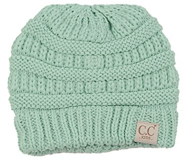 C.C NYFASHION101 Kids Cute Warm and Comfy Children's Knit Ski Beanie Hat, Mint
