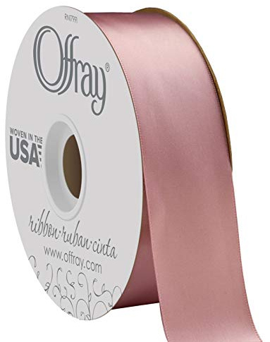 Offray Berwick 1.5 Wide Double Face Satin Ribbon, Rosewater Pink, 50 Yds