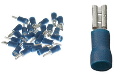 25 teilisolierte Flachsteckhülsen 2,8x0,8 blau 1,5 bis 2,5 qmm