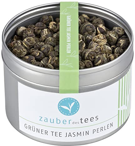 Zauber des Tees Grüner Tee Jasmin Perlen, Grüner Tee Jasmin mit duftenden Jasminblüten, 95 g