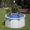 Gre Pool KIT240ECO Fidji - Aufstellpool aus Stahl, rund, mit weißes Aussehen. Abnehmbare Gartenpool. 240 x 120 cm