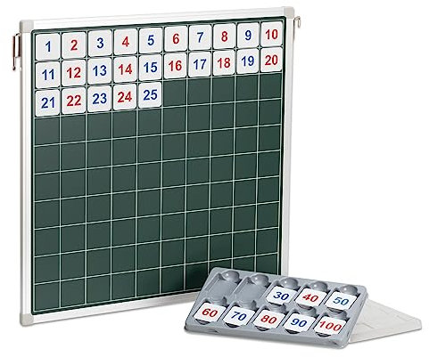 Betzold - Magnetische Hunderter-Tafel mit Zahlenplättchen - Rechnen lernen Schule Zahlen Mathematik
