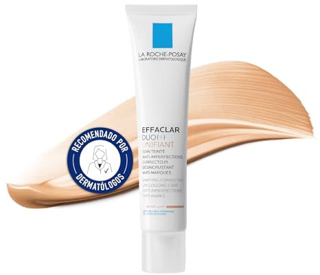 La Roche Posay Tratamiento Anti-imperfecciones y Marcas con Color, Apto para Pieles Grasas o con Tendencia acneica, Fórmula con Aqua Posae Filiformis, Effaclar Duo (+) Unifiant, Tono Light, 40 ml