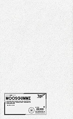 folia 231000 – skumgummi, 2 mm, ca 20 x 29 cm, 10 ark, vit – perfekt för mångsidiga hantverk