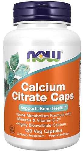 NOW Foods Supplements, Calcium Citrate with Vitamin D, Magnesium, Zinc, Copper, and Manganese, 120 Veg Capsules