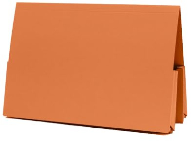 Exacompta Guildhall Double Pocket Legal Wallet, 315gsm, Foolscap - Orange, Pack of 25