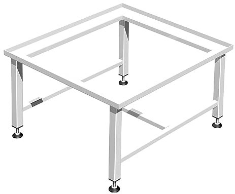 Waschmaschinensockel 30cm verstärkt ohne Ablage, voll verschweißtes Stahlgestell dadurch extrem stabil, Füße umlaufend an den Stahlrahmen geschweißt, 20mm verstellbare Füße
