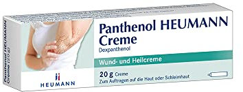 Panthenol HEUMANN Creme: Wund- und Heilsalbe zur Förderung der Wundheilung bei Verbrennungen, kleinen Wunden und trockener Haut, entzündungshemmende Salbe, 20 g