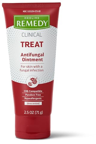 Medline Remedy Clinical Antifungal Ointment, 2.5 oz., Effective Treatment for Athlete's Foot & Ringworm, Single Tube
