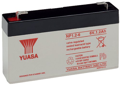 Yuasa NP1.2-6 Lead Battery 6V (Faston 187-4.8mm)