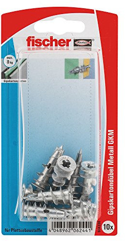 fischer 504330 Gipskartondübel Metall K SB-Karte, Inhalt: 10 x Gipskarton-/Gibsfaserplattendübel GKM