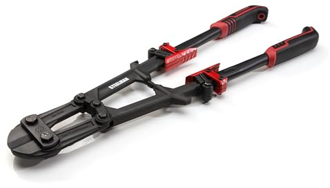 STEELMAN Folding Bolt Cutter with Ergonomic Handles, 24-inch, Cuts Bolts and Locks, Steel Construction, Non-Slip Grip