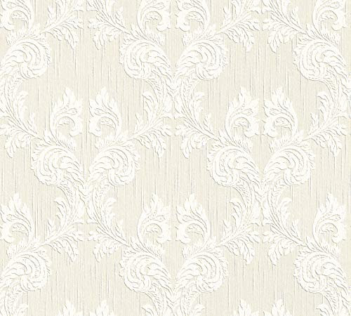 A.S. Création Architects Paper Textiltapete Tessuto Tapete mit Ornamenten barock 10,05 m x 0,53 m beige creme Made in Germany 956307 95630-7