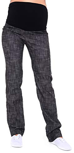 Mija – klassiska bekväma graviditetsbyxor denim mammajeans med magband 3014, Denim svart, 42 SE