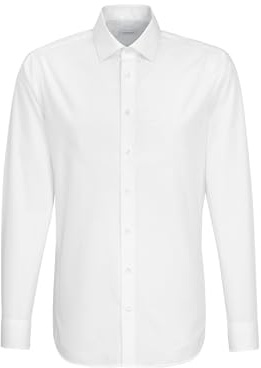Silkesdekal business skjorta – slim fit – strykfri – Kent krage – extra lång arm – 100% bomull, Vit (vit 01), 44 SE