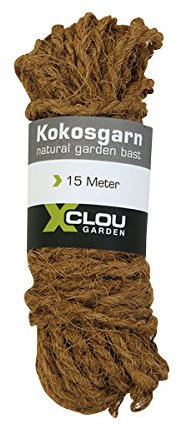 XCLOU Cuerda de Fibra de Coco de 15 m – Cuerda de Coco para Atar árboles, arbustos y Flores y para Bricolaje Artes y Manualidades, Hilo de jardín