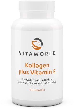 3er Pack Vita World Kollagen 500mg + Vitamin E 24mg 3 x 100 Kapseln Apotheker-Herstellung