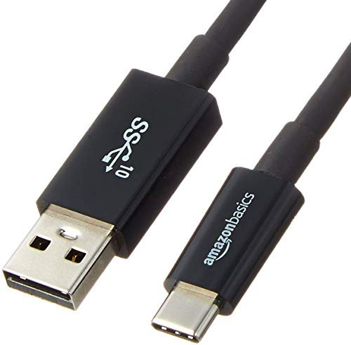 Amazon Basics USB-C-auf-USB-A 3.1 Gen 2 Adapter-Ladekabel, Schnellladegerät, 10 Gbit/s High-Speed, USB-IF-Zertifiziert, kompatibel mit iPhone 16/15, iPad, Tablets, Laptops, 0.9 m, Schwarz