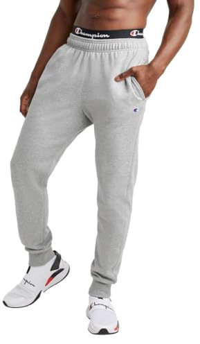 Champion Men's Powerblend Retro Fleece Jogger Pants, Oxford Gray-549314, S UK