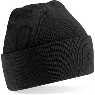Beechfield - B45 Black Classic Cuffed Beanie Hat - Unisex Winter Hat, Classic Knit and One Size Beenie Hat - Double Layer